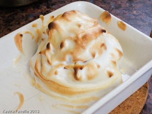 Cheat’s chocolate cherry baked Alaska