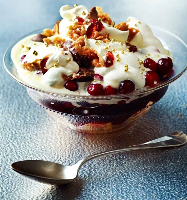 Cheat's Christmas cranberry trifle