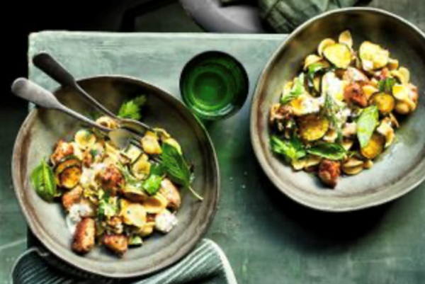 Cheat's meatball orecchiette
