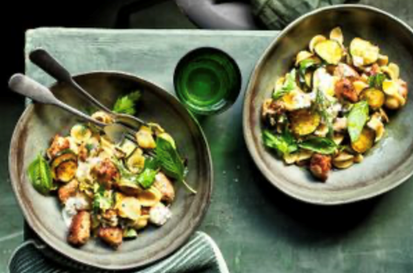 Cheat's meatball orecchiette