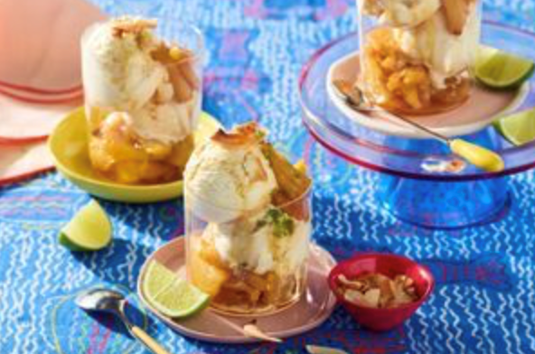 Cheat's pine lime and caramel ice cream parfaits [Alex McCabe]