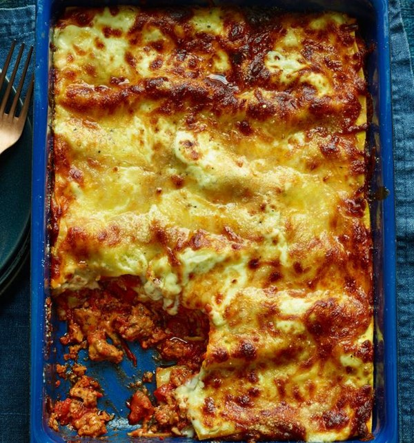 Cheat's sausage lasagne