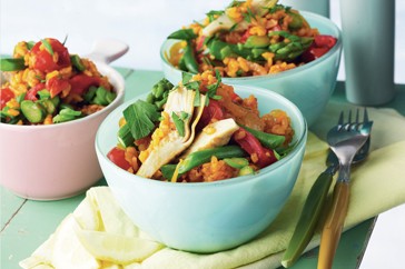 Cheat's vegetarian paella