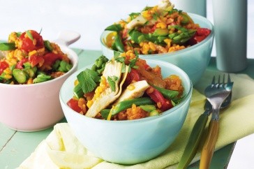 Cheat's vegetarian paella