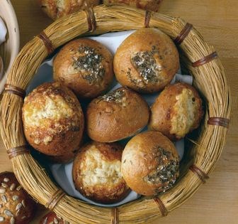 Cheddar and onion rye rolls