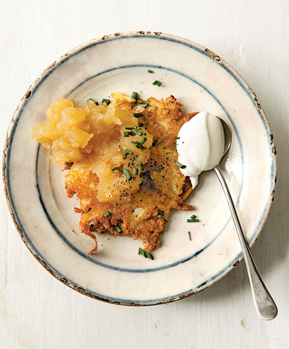 Cheddar and potato latkes