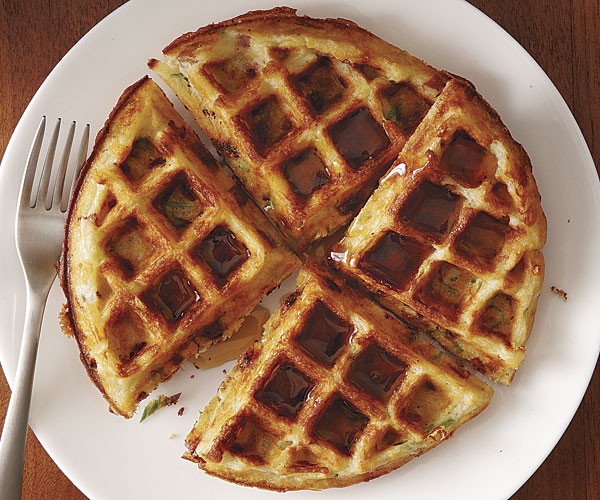 Cheddar and sausage waffles