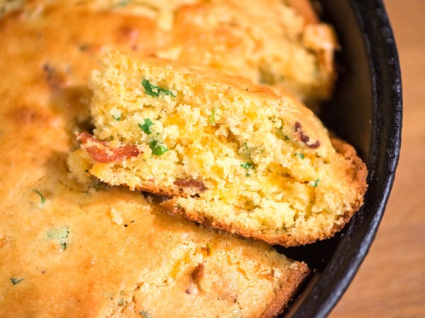 Cheddar, bacon, and scallion cornbread