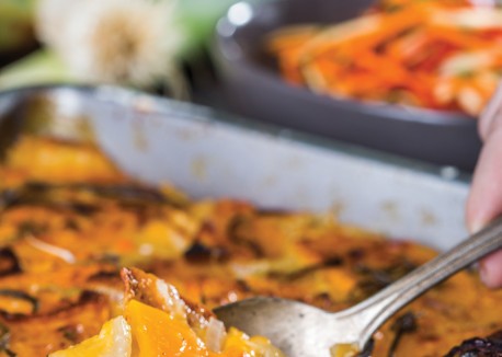 Cheddar butternut squash gratin