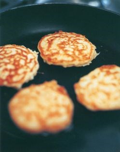 Cheddar cheese and onion Scotch pancakes