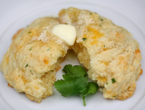 Cheddar cheese biscuits with cilantro