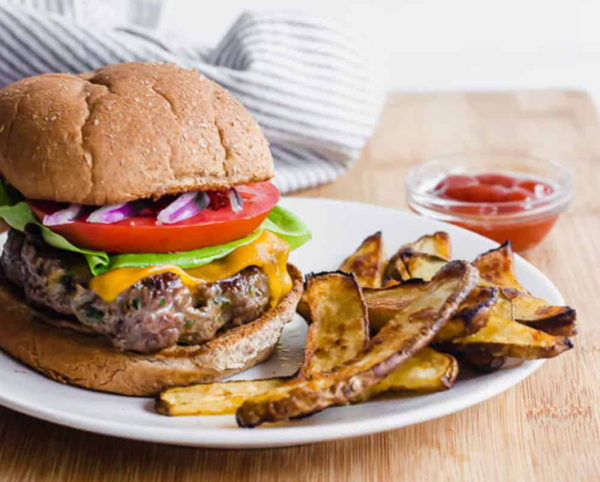 Cheddar chive burgers
