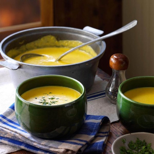 Cheddar, corn and potato chowder