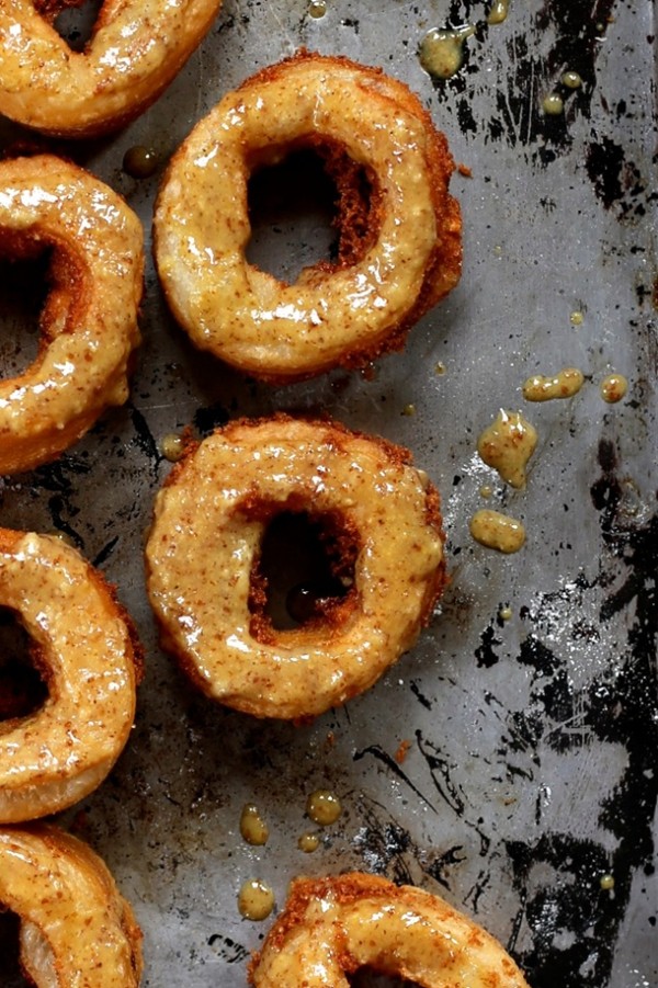 Cheddar croissant donuts with honey mustard