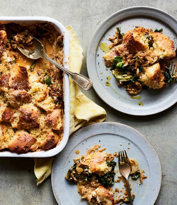 Cheddar kimchi cobbler