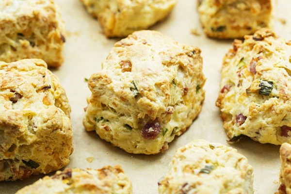 Cheddar, pancetta and spring onion scones
