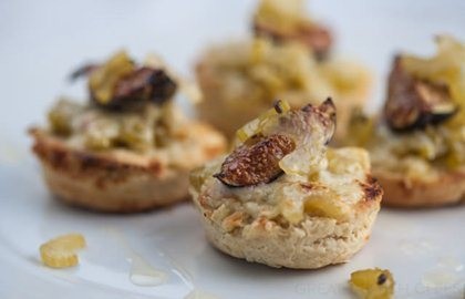 Cheddar scones with pickled celery and grilled figs