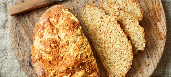 Cheddar soda bread with spring onion butter