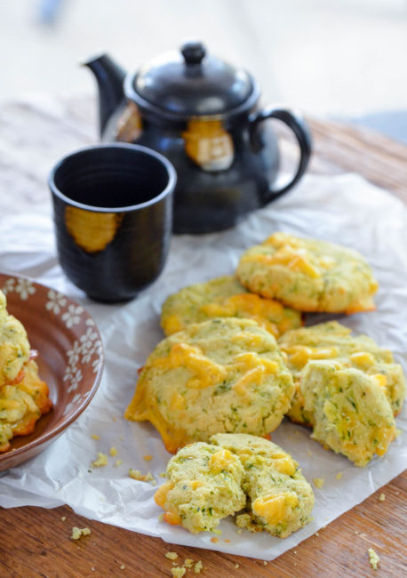 Cheddar zucchini drop scones