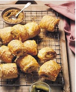 Cheese & leek rolls with wholegrain mustard