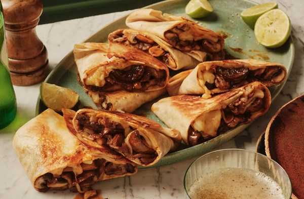 Cheese & mushroom burrito