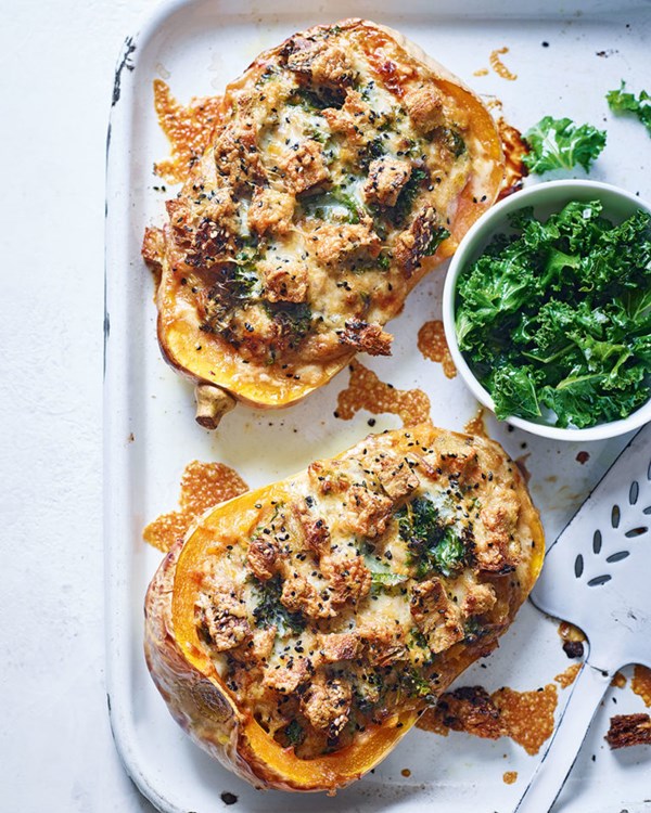 Cheese & onion stuffed squash