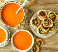 Cheese & spinach pinwheels