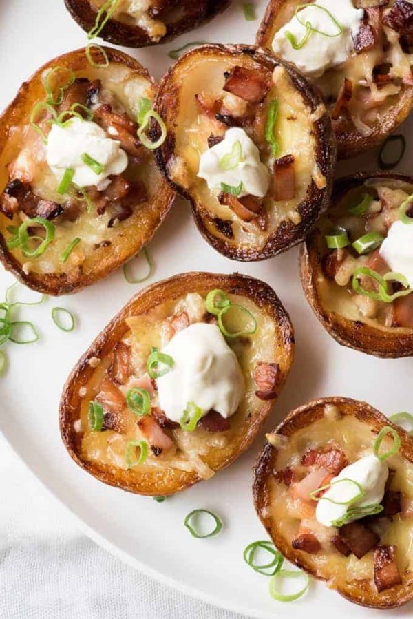 Cheese and bacon potato skins & cheesy leftover mashed potato bites