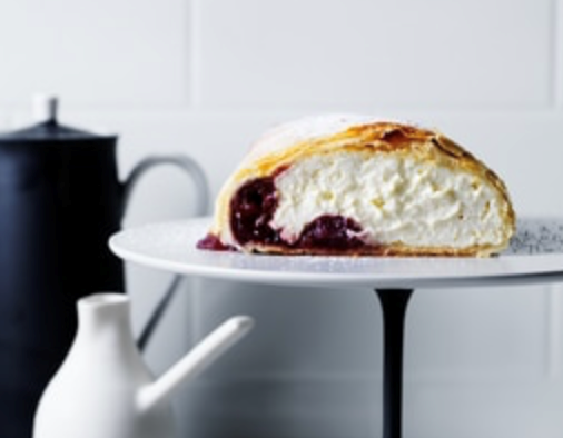 Cheese and cherry strudel 