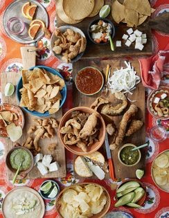 Cheese and chicharrón board