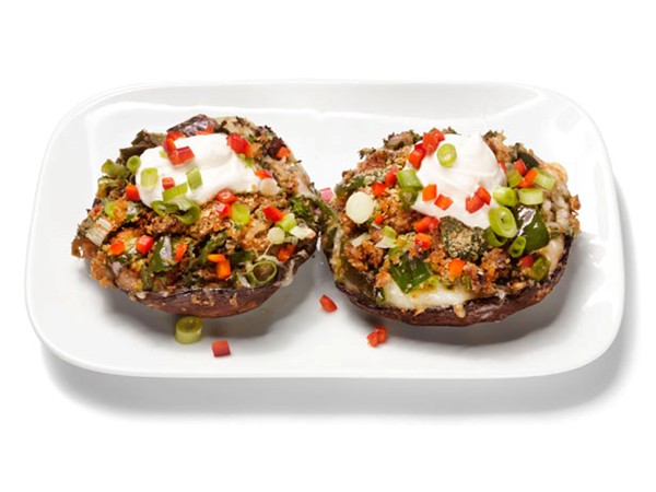 Cheese and chile-stuffed mushrooms