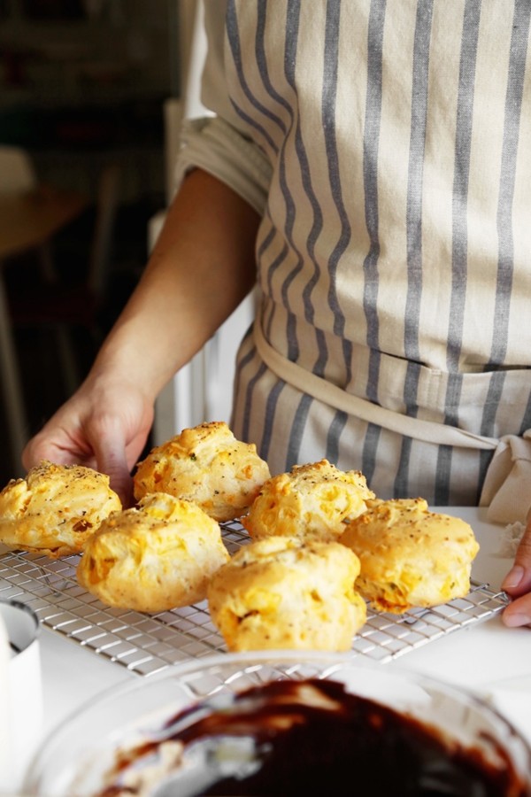 Cheese and chive gourgères