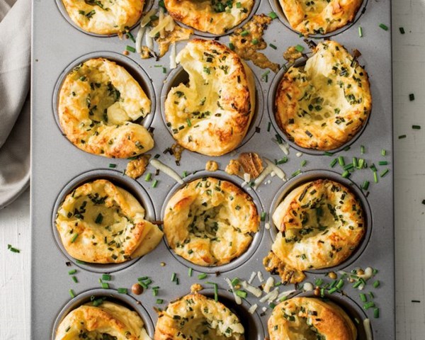 Cheese and chive Yorkshire pudding