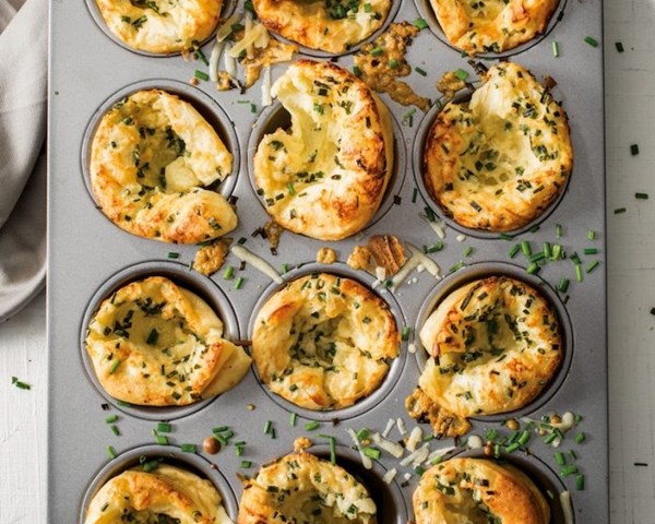 Cheese and chive Yorkshire puddings