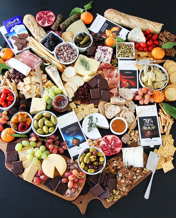 Cheese and chocolate board