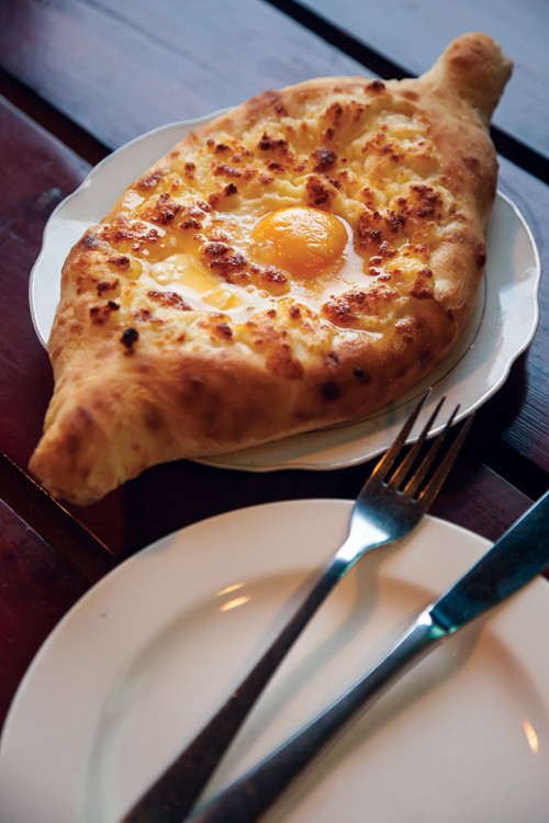 Cheese and egg bread (Acharuli khachapuri)
