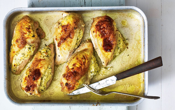 Cheese and garlic stuffed chicken