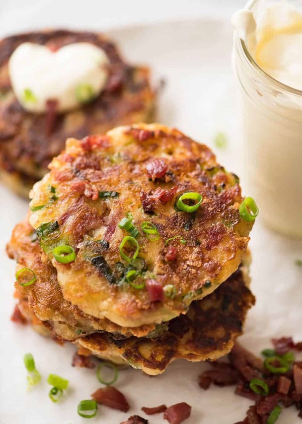 Cheese and ham pancakes