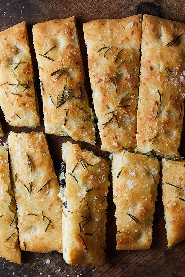 Cheese and herb stuffed focaccia