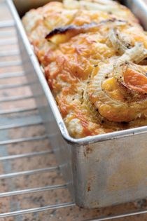 Cheese and onion cider bread