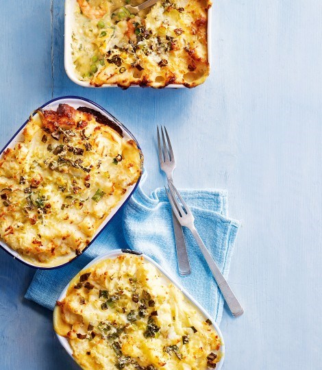 Cheese and onion fish pie