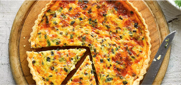 Cheese and onion quiche