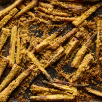 Cheese and thyme crispy parsnips