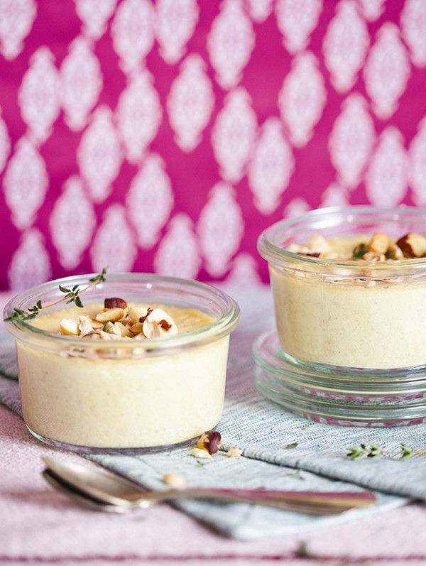 Cheese and thyme pots de crème