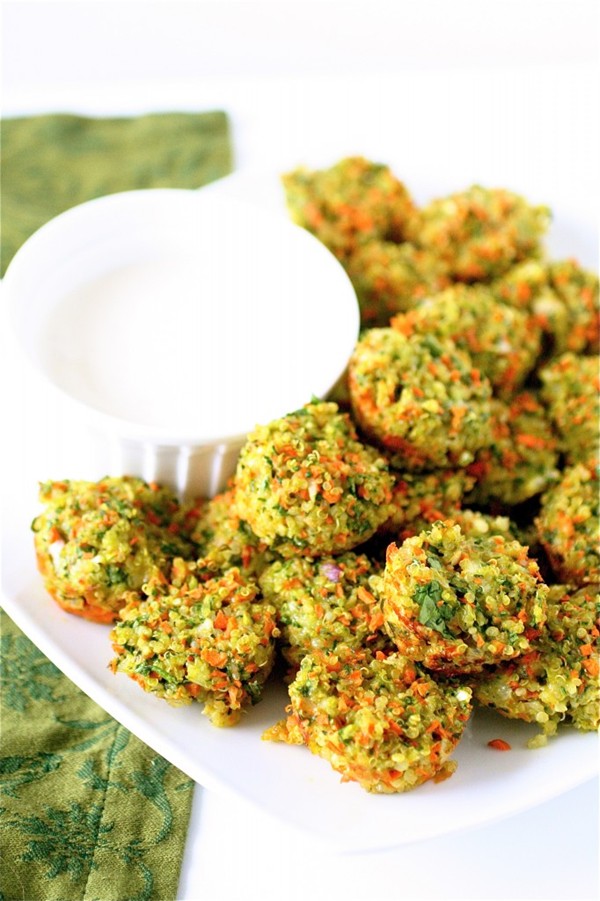 Cheese and vegetable quinoa bites