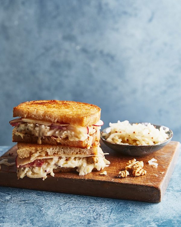 Cheese, apple and walnut toastie 