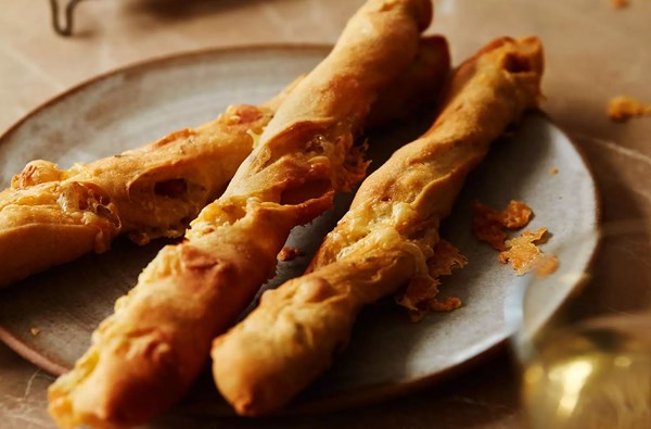 Cheese, apricot & rosemary breadsticks