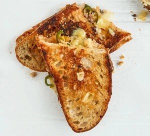 Cheese, chilli & mango chutney toastie