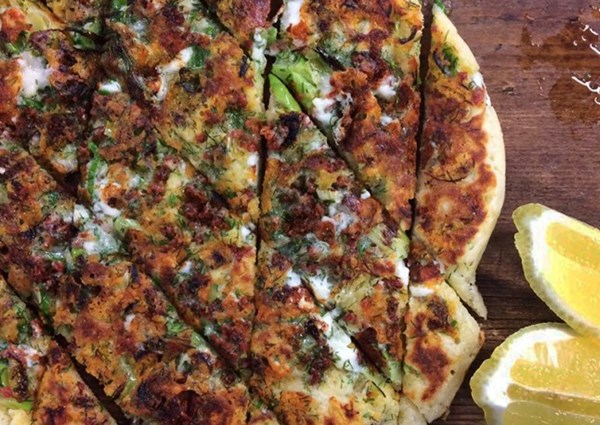 Cheese, chorizo and spring onion pancakes