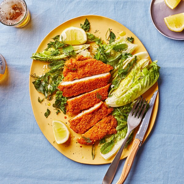 Cheese-cracker-crusted chicken